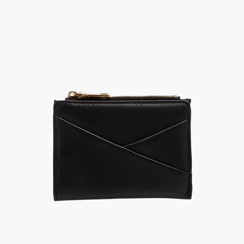 ساشا Black Wallet with Overlay Detail for Women